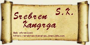 Srebren Kangrga vizit kartica